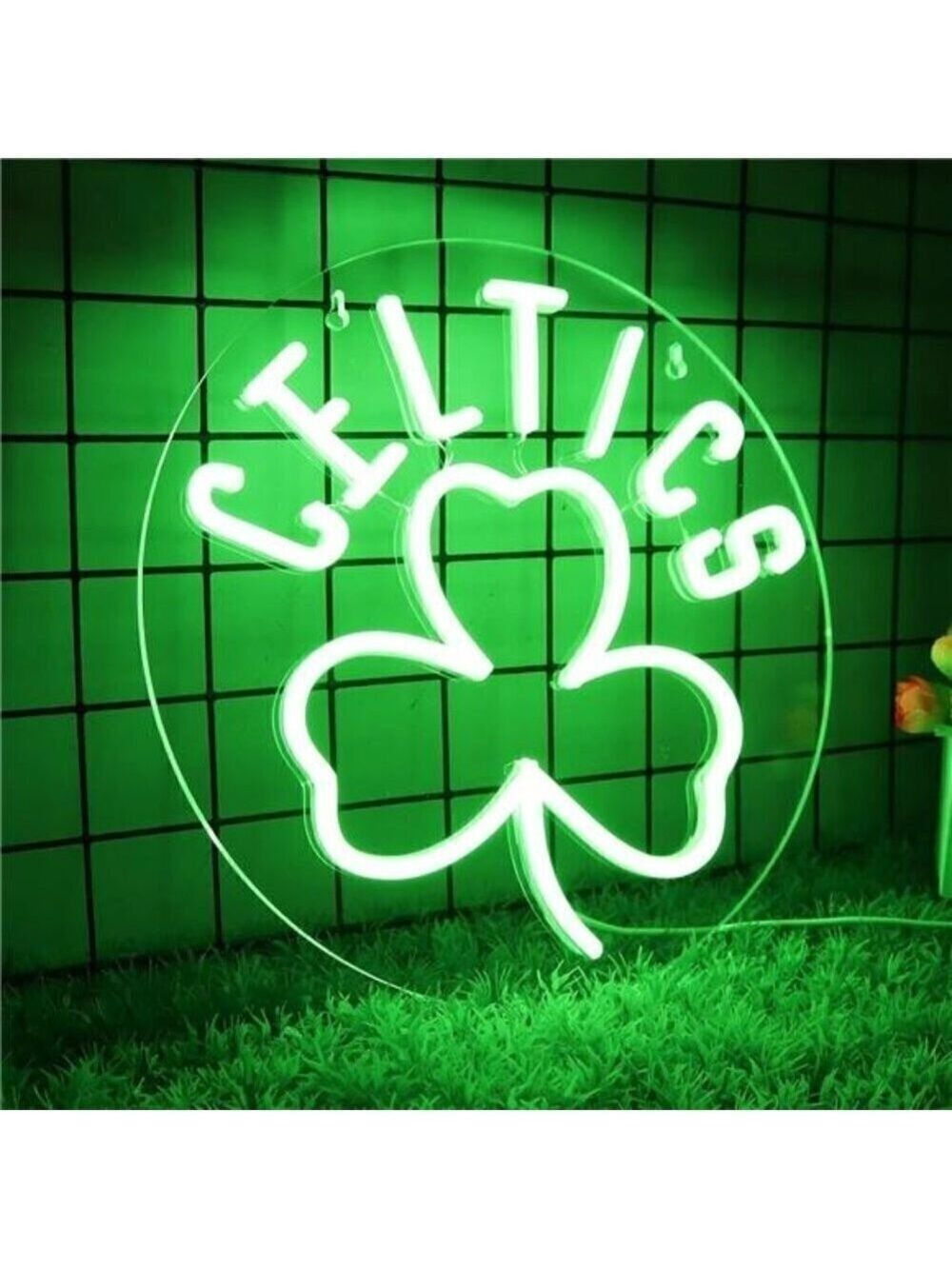 Boston Celtics NBA LED Neon Sign Wall Decor Basketball Neon Light Man Cave Bar